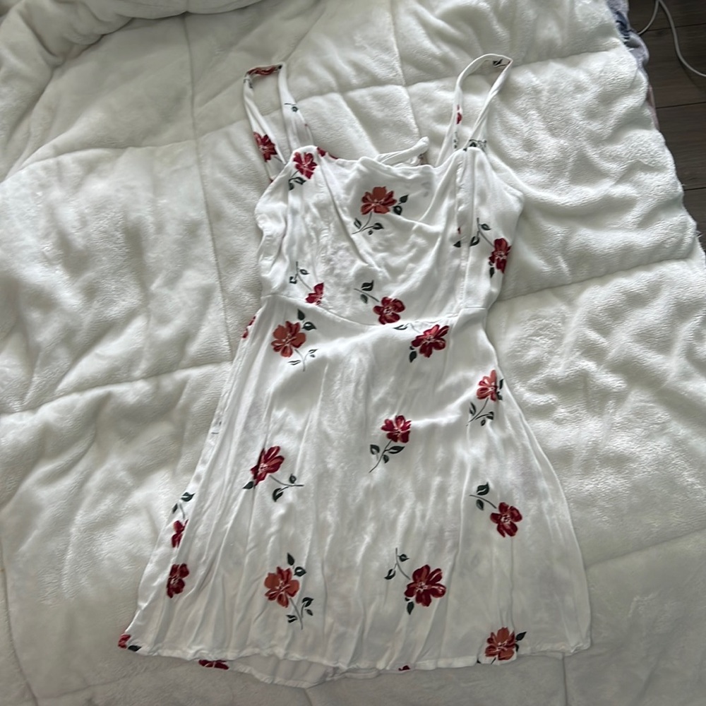 White Floral Dress. PacSun brand. Open back